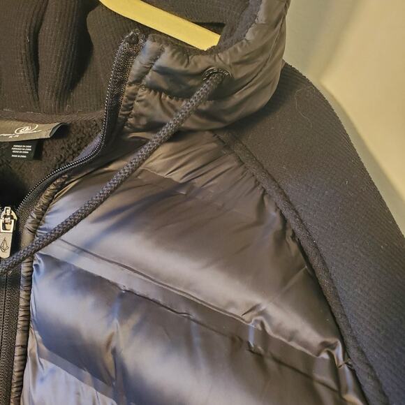 Volcom Full Zip Jacket Mens Size XL Black Fleece Lined Hooded Earth Tripper - Picture 5 of 15